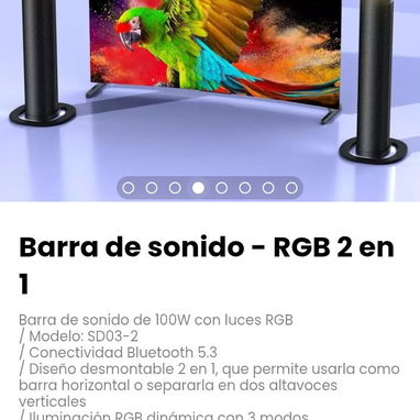 Barra de sonido - RGB 2 en 1. Modelo: SD03-2 - Img 117233886