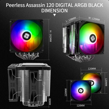 (X) Thermalright Peerless Assassin 120 Digital ARGB – Enfriador de CPU Torre Dual con 2 Ventiladores PWM 120mm $71.75 - Img 126479911