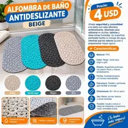 🛁 ALFOMBRA DE BAÑO ANTIDESLIZANTE BEIGE - Img 57806649