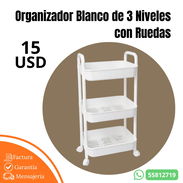 Organizador Blanco de 3 Niveles con Ruedas - Img 55654558