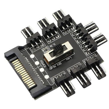 Hub divisores diversos para fanes /Adaptador de corriente SATA a 2 MOLEX/ Set de 3 fanes SAMA y 5 fanes COOLMOON ARGB/ - Img 102655998