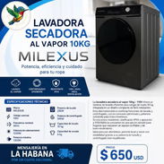 LAVADORA SECADORA AL VAPOR 10KG MILEXUS - Img 56348072