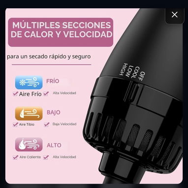 Cepillo Secador de Pelo 4 en 1 con Iones Negativos – Voluminizador y Alisador de Aire Caliente - 2/5