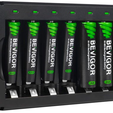 - Cargador inteligente BEVIGOR 8 baterias recargables incluidas(4AAA+4AA) - Img 122087590