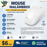 Ratón inalámbrico 2.4G con 4 botones y DPI ajustable - Blanco Hoco. GM42 Platino - Img 57342477