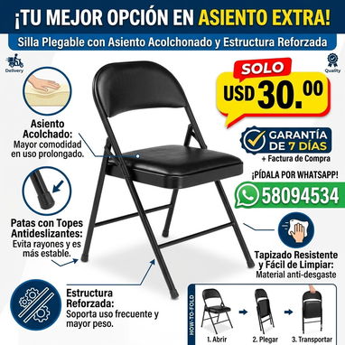 Silla plegable con asiento acolchonado - Img 123684891