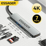 ⭕️ Adaptador USB Tipo C Essager 100% Original Adaptador HDMI 4K ✅ Extensión Hub Regleta Hub USB Tipo C OTG GAMA ALTA - Img 44722651