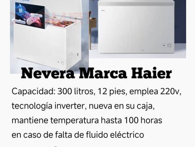 Nevera 12 pies, marca Haier, nueva en su caja - Img main-image