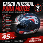 ✨ ! PROTÉGETE MANEJANDO! ✨ ⛑️ CASCO INTEGRAL PARA MOTO Gran protección casco ermetico para motos 🏍️ ✅ Color: negro az - Img 57408876