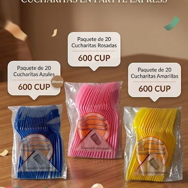 🛑Desechables para fiestas,platos,cucharas,etc - Img 122238532