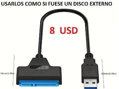 ADAPTADOR PARA CONECTAR DISCOS SATA DE LAPTOP POR USB - Img main-image