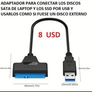 ADAPTADOR PARA CONECTAR DISCOS SATA DE LAPTOP POR USB - Img 45395899