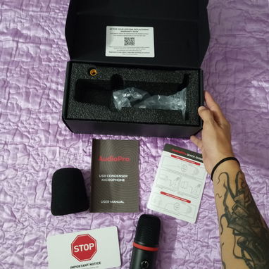 🎙️ Micrófono USB AudioPro — Nuevo  💰120 USD  Micrófono condensador USB tipo C en estado nuevo - Img 121658545