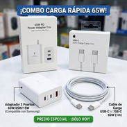 🔥 COMBO CARGADOR SUPER RÁPIDO 65W + CABLE USB-C A USB-C (1m) 🔥 - Img 57647401