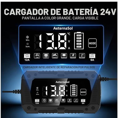 Cargador Inteligente d Batería 12V /24V - 12A - 2/2