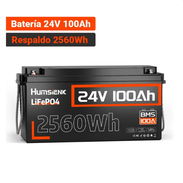 Batería Humsienk LiFePO4 24V 100Ah 2560Wh 2.56kWh - Img 56830248