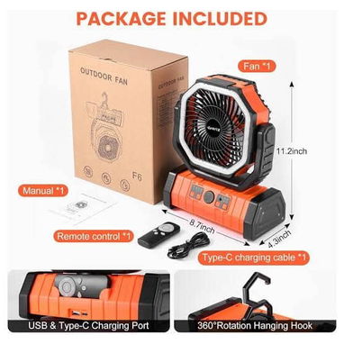Ventiladores recargables de pie y f6 - 2/3