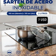 🍳 SARTÉN DE ACERO INOXIDABLE 🔴 2 LITROS 💲7 USD - Img 54568219