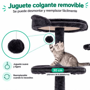 Torre Rascadora Multinivel para Gatos - 3/5