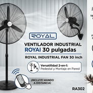 Ventilador Industrial 30 pulgadas marca ROYAL 2 en 1 de pedestal y pared, incluye mando a distancia precio $200 USD Tran - Img 56068427
