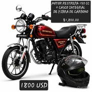 MOTOR RESTREPA 150CC + CASCO INTEGRAL DE FIBRA DE CARBONO - Img 55783377