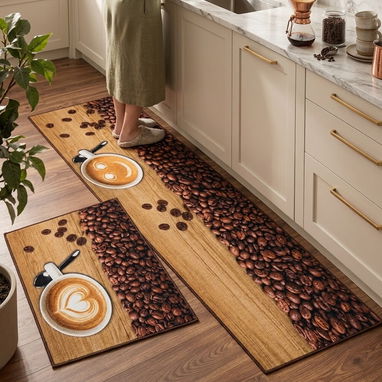 👩🏻‍🍳Alfombras para cocina en Set de 2 piezas  ✅Medidas: 50 cm la pequeña y 150 cm la grande  💵$12 usd - 2/7