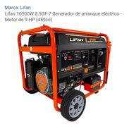*Planta eléctrica LIFAN de 8000 w gas de la calle y gasolina encendido por yoyo y llave ( motor de arranque ).110 y 220 - Img 55818035