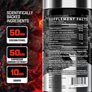 Lipo 6 HADCORE (Maximo Quemador) (Nutrex) 60cap - 60serv - 5/6