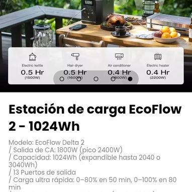 Estación de carga EcoFlow 2 - 1024Wh. Modelo: EcoFlow Delta 2. - 5/5