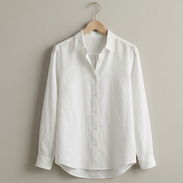 Camisa de Hilo Blanca Manga Larga - Estilo Clásico / Súper Fresca (Nueva) - Img 56206867