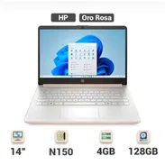 Laptop HP 14", Procesador Intel N150 (Modelo: 14-dq6015dx), 4 GB RAM, 128 GB UFS - Oro Rosa (Nuevo) 💻 HP 14" Oro Rosa - Img 57754892
