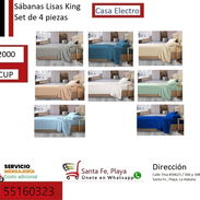 Sábanas Lisas King Set de 4 piezas - Img 56378295