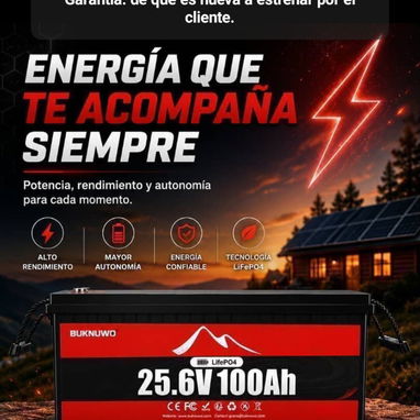 Baterías de 12v, 12.8v, 24v y 25.6v de 100ah y 200ah, variedad de modelos (para inversores y sistemas solares) - 8/10