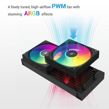 SAMA Enfriador líquido de CPU L40 AIO de 9.449 in, ventiladores ARGB PWM de hasta 2000 RPM, 52815418 - Img 120583827