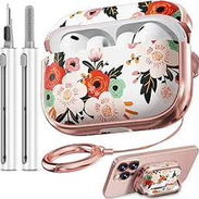 🍀Funda floral para AirPods Pro 3 (2025) con soporte, llavero y kit de limpieza🍀 - Img 55764141