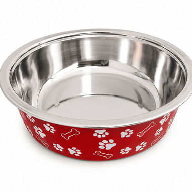 Comedero Metálico para Macotas / con Diseño de Huellas y Huesos - Img 126471012