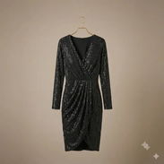 Vestido de Gala "Night Sparkle" – Corte Drapeado Talla S - Img 57879032