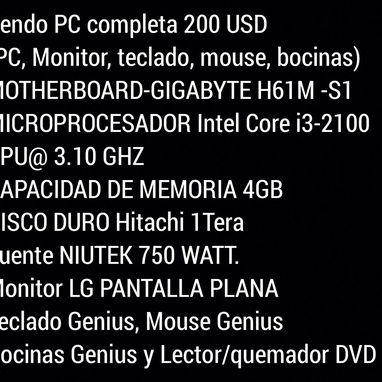 PC COMPLETA 200 USD o CUP al cambio - Img 126656563