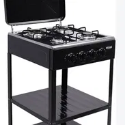 Cocina a gas de 4 quemadores con estante 🐻 - Img 57988030