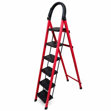 Escalera de mano plegable doméstica, de 3 pasos, 4 pasos y 6 pasos, de colores y diseños elegantes, ligeras o robustas. - 5/5