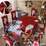 Juego de 7 piezas Mantel y 6 cobertores para sillas - Img 58259182