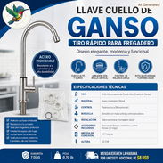 LLAVE MEZCLADORA MONOMANDO CUELLO DE GANSO .GRIFO PARA FREGADERO - Img 55998371