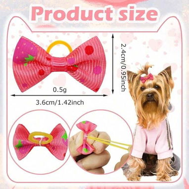 Lacitos Decorativos para el pelo de las Mascotas /4piezas - 4/5