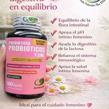 Probiotico + prebióticos + zinc - Salud vaginal femenina - Img 117580290