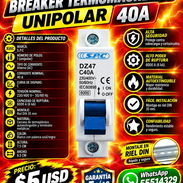 BREAKER TERMOMAGNÉTICO UNIPOLAR 40A, FACTURA Y GARANTÍA. VARIEDAD DE PRODUCTOS TODOS NUEVOS EN SU EMPAQUE - Img 57391197