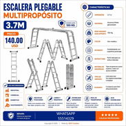 ESCALERA PLEGABLE MULTIPROPÓSITO 3.7M, ENTREGA DE FACTURA PARA SU GARANTÍA. VARIEDAD DE ARTÍCULOS DE FERRETERÍA, ETC - Img 56791408