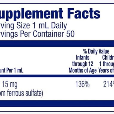 Suplemento de hierro en suspensión Fer-in-Sol 15mg, para bebés y niños de 0-24 meses, 50ml - 3/3