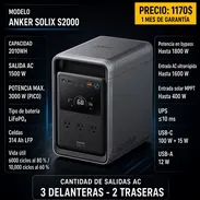Capacidad De 2010Wh y una salida de 1500W AC (3000W de pico) ANKER SOLIX S2000 — ENERGÍA DE RESPALDO 🔋⚡ - Img 56869839