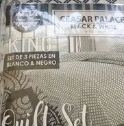 🍬Cobertores acolchonados King blanco y negro 🍬 - Img 50805592