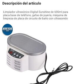 Lavadora ultrasónica para mecanismos de relojería Sunshine SS-968, 110 volts, Nueva, 55704808 transporte incluído - Img 50801744